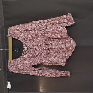 Pink floral blouse